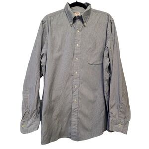 Brooks Brothers Blue & White Striped Long Sleeve Dress Shirt